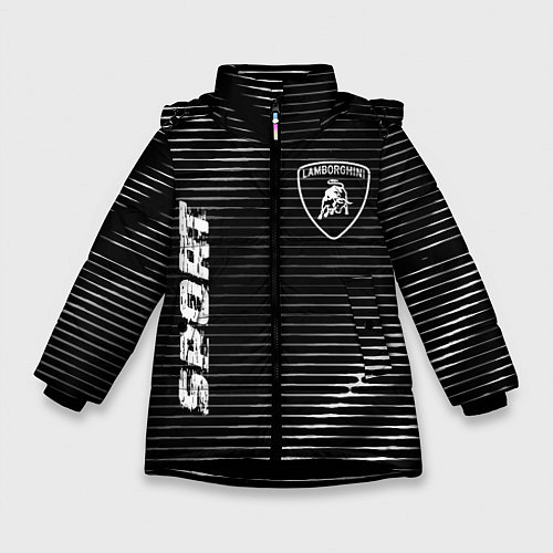 Зимняя куртка для девочки Lamborghini sport metal / 3D-Черный – фото 1