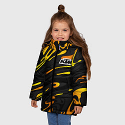 Куртка зимняя для девочки KTM - orange liquid, цвет: 3D-черный — фото 2