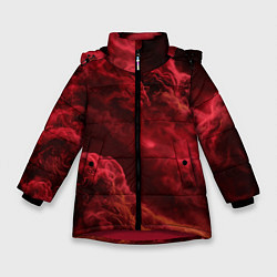 Куртка зимняя для девочки Красный густой дым инферно - inferno red, цвет: 3D-красный
