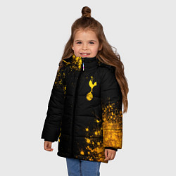 Куртка зимняя для девочки Tottenham - gold gradient вертикально, цвет: 3D-черный — фото 2