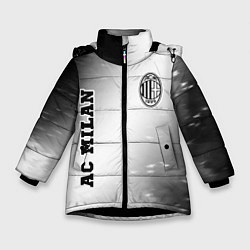 Куртка зимняя для девочки AC Milan sport на светлом фоне вертикально, цвет: 3D-черный