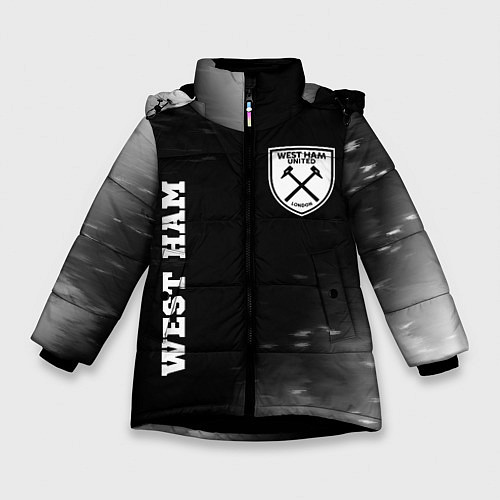 Зимняя куртка для девочки West Ham sport на темном фоне вертикально / 3D-Черный – фото 1