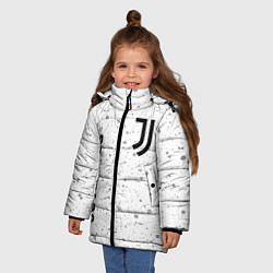 Куртка зимняя для девочки Juventus sport на светлом фоне вертикально, цвет: 3D-черный — фото 2