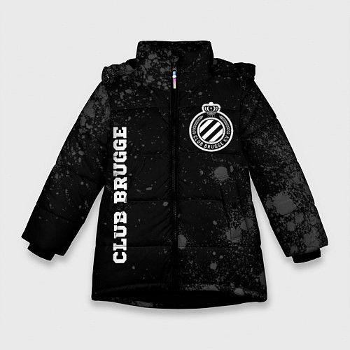 Зимняя куртка для девочки Club Brugge sport на темном фоне вертикально / 3D-Черный – фото 1