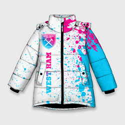 Зимняя куртка для девочки West Ham neon gradient style по-вертикали