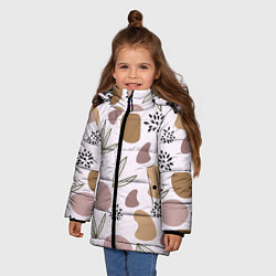Куртка зимняя для девочки Пятна и семена, цвет: 3D-светло-серый — фото 2