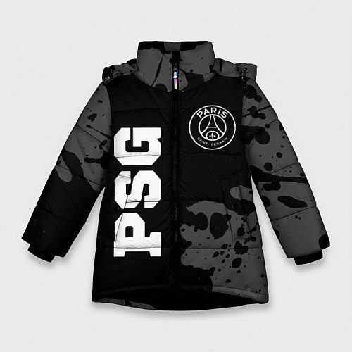 Зимняя куртка для девочки PSG sport на темном фоне вертикально / 3D-Черный – фото 1