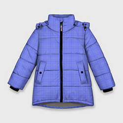 Куртка зимняя для девочки Умеренный аспидно-синий клетчатый, цвет: 3D-светло-серый