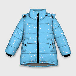 Куртка зимняя для девочки Снежинки на нежно голубом, цвет: 3D-светло-серый