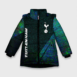 Куртка зимняя для девочки Tottenham glitch blue, цвет: 3D-черный