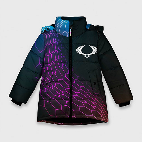 Зимняя куртка для девочки SsangYong neon hexagon / 3D-Черный – фото 1