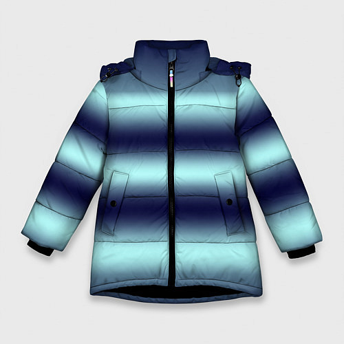 Зимняя куртка для девочки Полосы градиент / 3D-Черный – фото 1