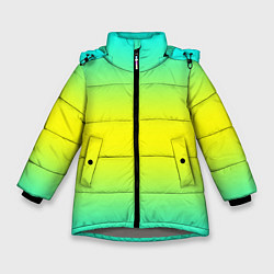 Куртка зимняя для девочки Кислотный градиент, цвет: 3D-светло-серый