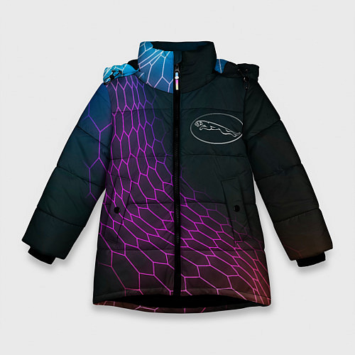 Зимняя куртка для девочки Jaguar neon hexagon / 3D-Черный – фото 1