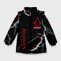 Куртка зимняя для девочки Assassins Creed strom, цвет: 3D-черный