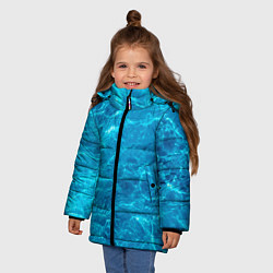 Куртка зимняя для девочки Водная текстура, цвет: 3D-светло-серый — фото 2