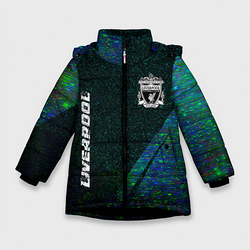 Зимняя куртка для девочки Liverpool glitch blue / 3D-Черный – фото 1