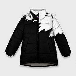 Куртка зимняя для девочки Просто краска черно белая, цвет: 3D-светло-серый