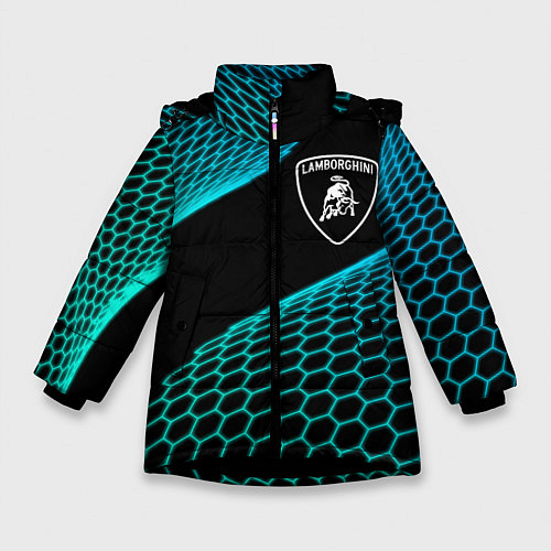 Зимняя куртка для девочки Lamborghini electro hexagon / 3D-Черный – фото 1