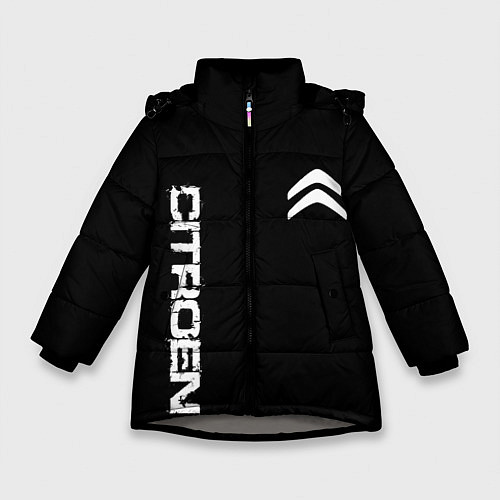 Зимняя куртка для девочки Citroen logo white / 3D-Светло-серый – фото 1