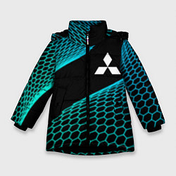 Куртка зимняя для девочки Mitsubishi electro hexagon, цвет: 3D-черный