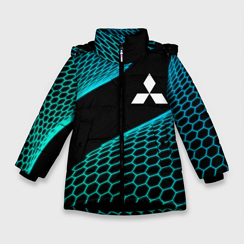 Зимняя куртка для девочки Mitsubishi electro hexagon / 3D-Черный – фото 1