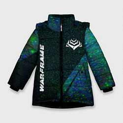 Куртка зимняя для девочки Warframe glitch blue, цвет: 3D-черный