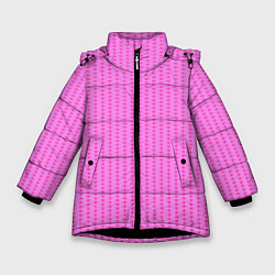 Куртка зимняя для девочки Паттерн сетчатый контурный, цвет: 3D-черный