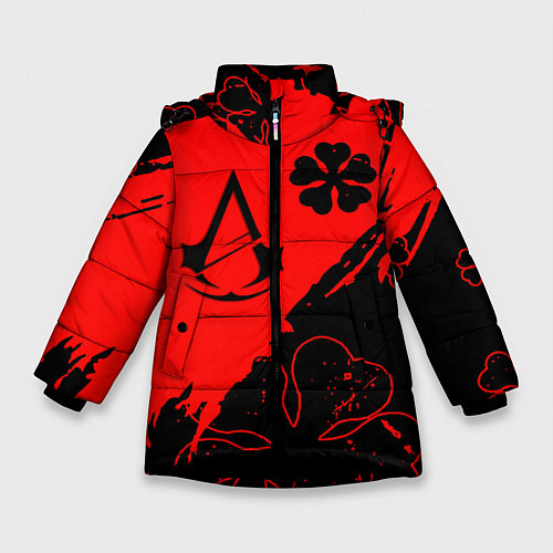Зимняя куртка для девочки Assassins Creed logo clewer / 3D-Черный – фото 1