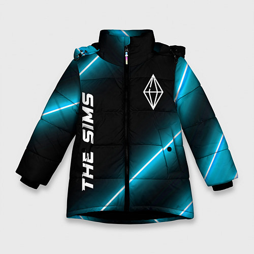 Зимняя куртка для девочки The Sims неоновые лампы / 3D-Черный – фото 1