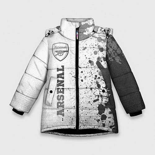 Зимняя куртка для девочки Arsenal - white gradient по-вертикали / 3D-Черный – фото 1