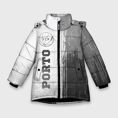 Зимняя куртка для девочки Porto - white gradient по-вертикали / 3D-Черный – фото 1