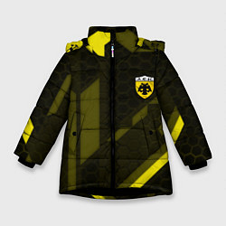 Куртка зимняя для девочки AEK fc geometry, цвет: 3D-черный