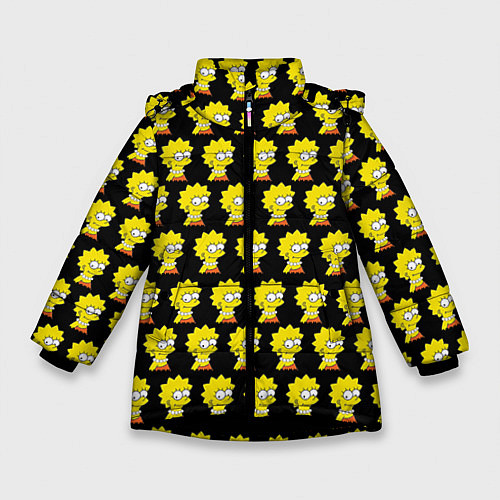 Зимняя куртка для девочки Лиза Симпсон: узор / 3D-Черный – фото 1