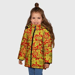 Куртка зимняя для девочки Хохлома, цвет: 3D-черный — фото 2