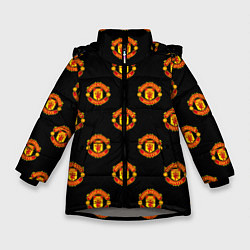 Куртка зимняя для девочки Manchester United Pattern, цвет: 3D-светло-серый