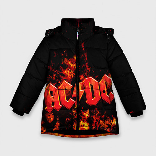 Зимняя куртка для девочки AC/DC Flame / 3D-Черный – фото 1