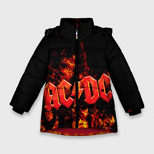 Зимняя куртка для девочки AC/DC Flame / 3D-Красный – фото 1