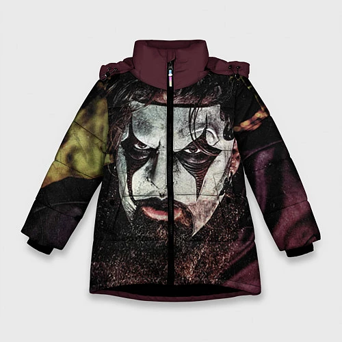 Зимняя куртка для девочки Slipknot Face / 3D-Черный – фото 1