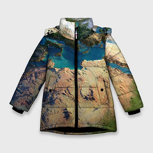 Зимняя куртка для девочки Земля / 3D-Черный – фото 1