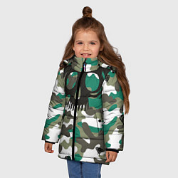 Куртка зимняя для девочки Камуфляж, цвет: 3D-черный — фото 2