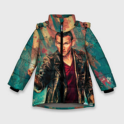 Куртка зимняя для девочки Доктор кто, цвет: 3D-светло-серый