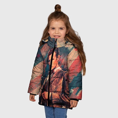 Зимняя куртка для девочки Доктор кто / 3D-Красный – фото 3