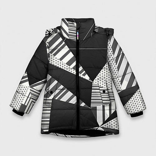 Зимняя куртка для девочки Геометрия / 3D-Черный – фото 1