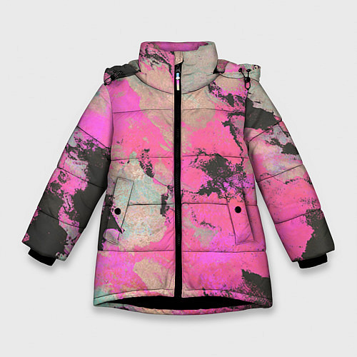 Зимняя куртка для девочки Краска / 3D-Черный – фото 1
