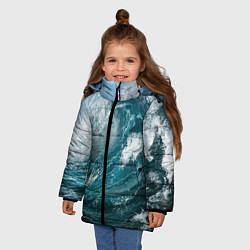 Куртка зимняя для девочки Волна, цвет: 3D-светло-серый — фото 2