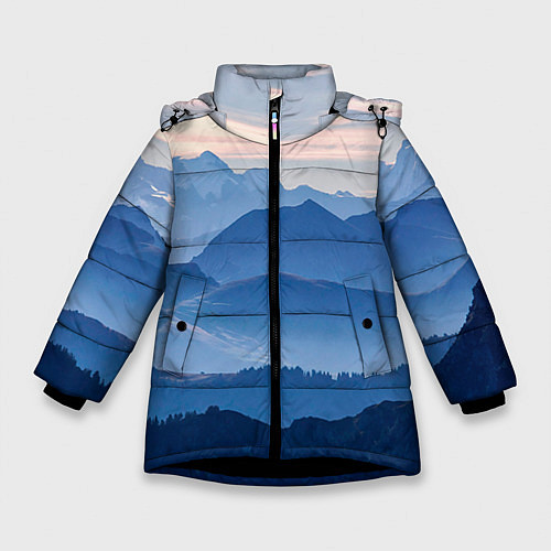 Зимняя куртка для девочки Горы / 3D-Черный – фото 1