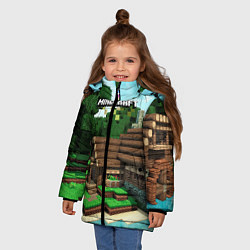 Куртка зимняя для девочки Minecraft House, цвет: 3D-черный — фото 2