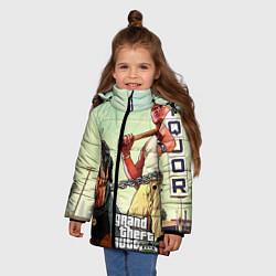 Куртка зимняя для девочки GTA 5: Franklin Clinton, цвет: 3D-черный — фото 2