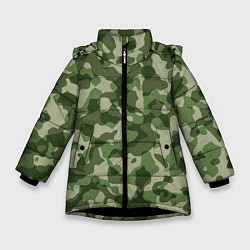 Куртка зимняя для девочки Хаки, цвет: 3D-черный